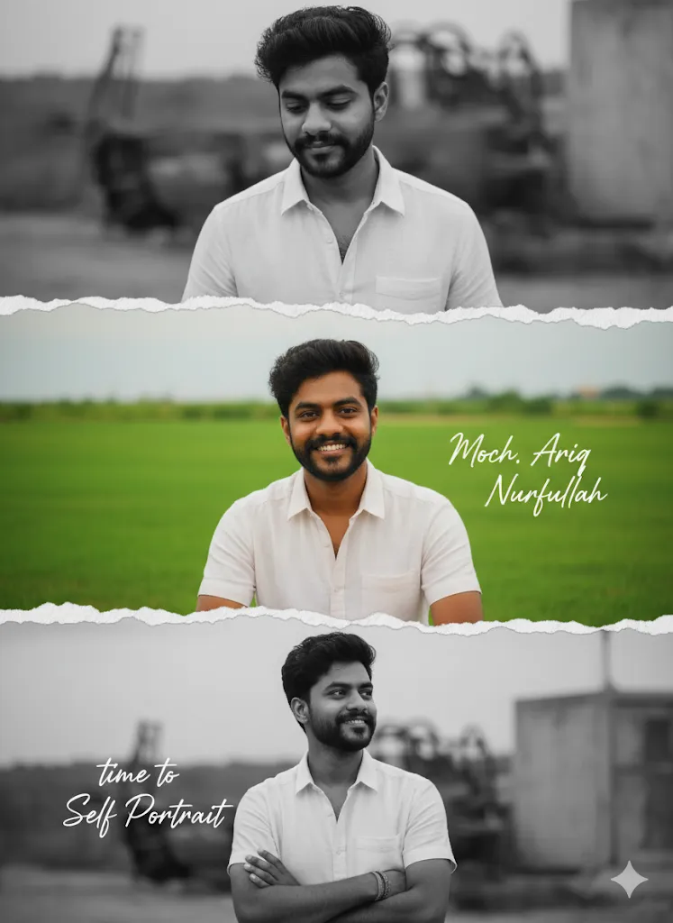 Time to Self-Portrait – Classic and Contemporary Collage with Torn Edges (Gemini Ai Prompt)