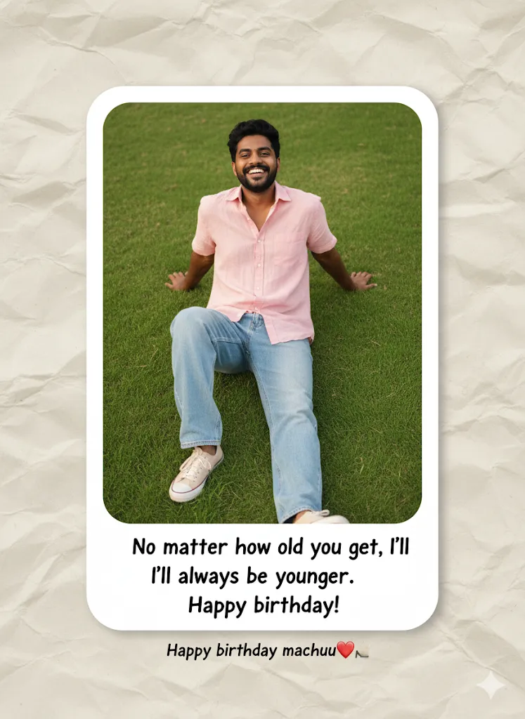 Ever Young – Happy Birthday Polaroid with Heartfelt Wishes (Gemini Ai Prompt)