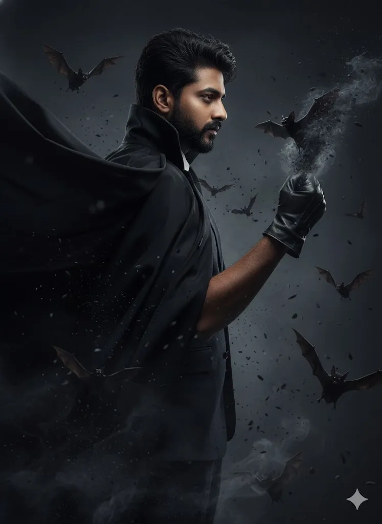 Stylish Outdoor Portrait: Man in Black Shirt and Grey Pants with Sunglasses in Sunlight (Gemini Ai Prompt)