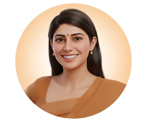 Elegant Simplicity – Woman in Warm Peach Sari with Radiant Glow (Gemini Ai Prompt)